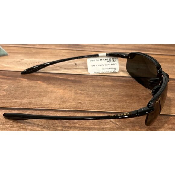 NEW MAUI JIM HOOKIPA 407-02 RX-ABLE SUNGLASSES Gloss Black Neutral Grey Lense - Picture 3 of 9